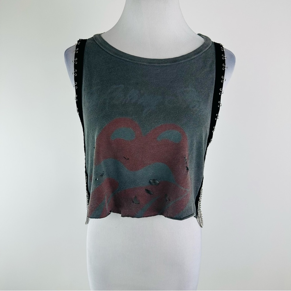 iamkoko.la Reworked The Rolling Stones Cropped Tee Size Medium